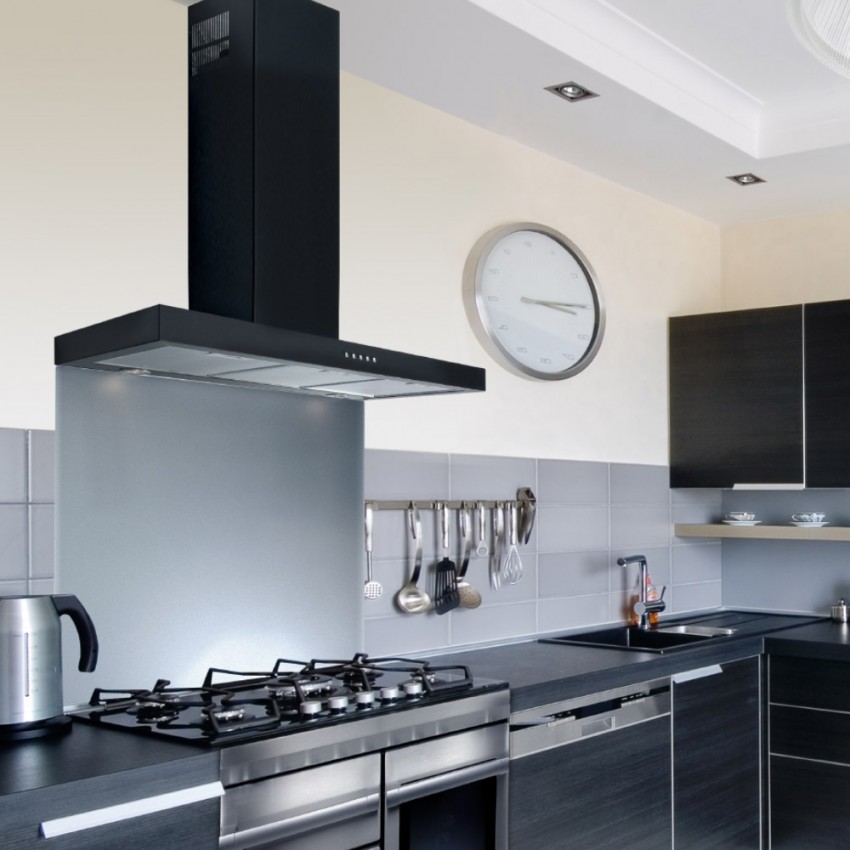 90cm extractor store hood black